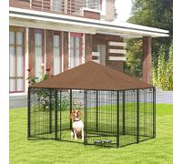 AllMyPets Recinto per Cani in Metallo e Tessuto Oxford 211x141x151 Nero/Marrone