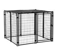AllMyPets Recinto per Cani Pieghevole con Copertura 8 Pannelli 141x141x113cm Ner