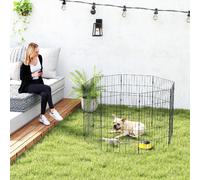 AllMyPets Recinto per Cani Recinto Espandibile Pieghevole Metallo 50x80 cm Nero