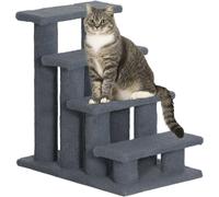 AllMyPets Scaletta per Cani e Gatti a 4 Gradini con Rivestimento in Peluche 61x41x60 cm colore Grigio - K757GY