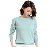 Alloaone - Maglione in cashmere da donna, lavorato a maglia, girocollo basico, Come da immagine2, L
