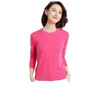 Alloaone - Maglione in cashmere da donna, lavorato a maglia, girocollo basico, Come da immagine3, L