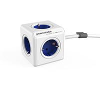 Allocacoc 1300BL/DEEXPC PowerCube Extended Blu EU, Presa Multipla. 5 uscite Schuko, Bianco Blu