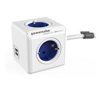 Allocacoc 1402BL/DEEUPC PowerCube Extended Caricabatterie, USB, Blu/Bianco