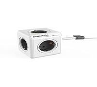 Allocacoc PowerCube 1300GY/DEEXPC Extended Spina a 5 Prese, Argento/Bianco