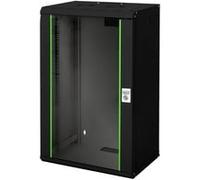 DIGITUS Armadio di rete - Rack da 19 pollici - 20U - 600 mm x 450 mm (LxP) - Profondità utile 370 mm - Montaggio a parete - Portata 100 kg - Porta in vetro di sicurezza - IP20 - Serie Unique - Nero