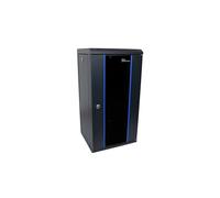 Alloggiamento da parete da 10" - 12U - Armadio di rete 10" - nero profondo (RAL9005) - 312 x 300 x 615 mm - già montato - porta in vetro di sicurezza e parti laterali - guide profilate variabili in