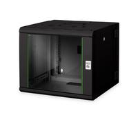 DIGITUS Network Cabinet 19 pollici 9 U - Orientabile - Montaggio a parete - Portata 100 kg - Serie Unique - Porta in vetro - Nero
