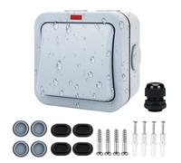 Alloggiamento Interruttore Da Parete IP66 Impermeabile Universale Resistente Alle Intemperie Con Polvere 20 A Della Luce Spia Luminosa Per Esterni Per Esterni Giardino Officina Balcone