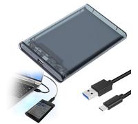 Alloggiamento per disco rigido da 2,5 pollici, USB 3.1 SATA SSD chassis USB a SATA III fino a 6 Gbps Alloggiamento esterno per SSD e HDD da 9,5 mm 7 mm con supporto UASP Montaggio senza attrezzi con
