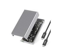 Alloggiamento SSD M.2 NVMe da 40 Gbps, alloggiamento esterno in alluminio USB C compatibile con Thunderbolt4/3 8 TB SSD adattabile, lettore SSD PCIe Gen4 M.2 compatibile con chiave M B+M (MC40-Silver)