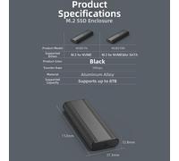 Alloggiamento SSD Portatile Tipo C Alluminio NVMe Doppio Protocollo M2 Supporto
