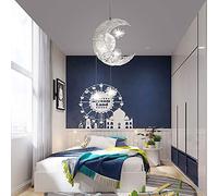 ALLOMN LED Lampada a Sospensione, Plafoniera Fata Lampadario Luna e Stelle Lampada a Sospensione Camera da Letto Lampadario Grande Regalo per Bambino Amico (Bianco Caldo)