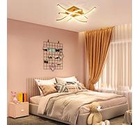 ALLOMN Plafoniera a LED, Plafoniere Curva 4 Schede LED Integrate 24W 1800 Lumen Lampada da Soffitto Moderna a LED Apparecchio a Soffitto per Soggiorno Camera da Letto Cucina(Oro-Bianco caldo)