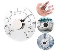 ALLOMN Termometro Esterno, Finestra Esterna Rotonda Trasparente Termometro Domestico Impermeabile Autoadesivo Senza Batteria, da -40 a 50 Gradi Celsius, Diametro 10,7 cm