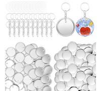 alloneslife 100Pcs Portachiavi Con Catena Per Borsa Dei Bagagli Abbigliamento Portachiavi Decorazione 100Pcs 2.25Inch Pulsante Badge Portachiavi Set