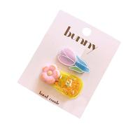 alloneslife 2 fermagli per capelli da ragazza con stampa floreale e glitter scintillanti, morbidi clip laterali per bambini, accessori da indossare tutti i giorni (giallo)