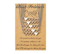 alloneslife 5 collane coordinate con ciondolo a forma di cuore e promessa dell'amicizia, per migliore amica, famiglia, adolescenti