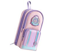 alloneslife Astuccio per matite con scomparti multipli e manico, grande capacità, per bambini, studenti, materiale scolastico, nero, speciale tessuto Oxford Yoeeg, A