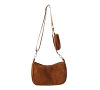 alloneslife Borsa a tracolla, borsa ascellare, da donna, alla moda, in velluto a coste, con portamonete, Marrone, 23 x 8 x 13 cm