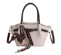 alloneslife Borsa a tracolla con chiusura sicura con scomparti multipli per un accesso rapido durante i pendolari, lo shopping e il lavoro, bianco, with pendant