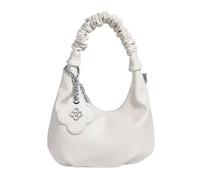 alloneslife Borsa a tracolla da donna con cinghie rimovibili, in pelle PU, pochette con chiusura a cerniera, bianco