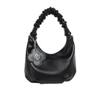 alloneslife Borsa a tracolla da donna con cinghie rimovibili, in pelle PU, pochette con chiusura a cerniera, Nero