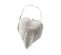 alloneslife Borsa da sera decorata con strass scintillanti, con nappe, tracolla a catena per eventi di ballo