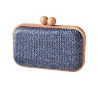 alloneslife Borsa da sera Estati Spiaggia Borsa a tracolla Borsa a tracolla in tessuto Busta Borsa di paglia Pochette Borsa per le donne, Blu