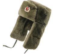 alloneslife Cappello Lenin con paraorecchie in stile sovietico per il freddo, antivento, pelliccia artificiale, per attività all'aperto, Verde, S-4XL