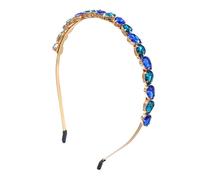 alloneslife Cerchietto con orecchie, per feste, con pietre preziose, per ragazze, addio al nubilato, feste di nozze, festival musicali, elegante cerchietto per capelli (blu reale, taglia unica)