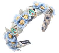 alloneslife Cerchietto per capelli, a forma di fiore, per primavera, campeggio, fotografia, fascia decorativa per ragazze (blu, taglia unica)
