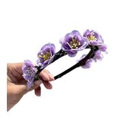 alloneslife Cerchietto per capelli, a forma di fiore, realistico, per primavera, campeggio, fotografia, temperamento, festa di nozze, copricapo per sposa (piccoli fiori viola)