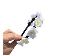 alloneslife Cerchietto per capelli, a forma di fiore, realistico, per primavera, campeggio, fotografia, temperamento, festa di nozze, copricapo per sposa (piccoli fiori bianchi)