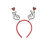 alloneslife Cerchietto per capelli con cuore scintillante e glitter, per adulti e adolescenti, per feste, San Valentino, festival, accessorio (mani confrontate con sentire)