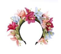 alloneslife Cerchietto per capelli, copricapo con fiori, da donna, per sposa, festa di nozze, forniture per feste di nozze, ghirlande floreali per capelli (colore)