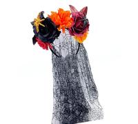 alloneslife Cerchietto per capelli, per Halloween, velo per Halloween, a forma di fiore, per principesse, diademi da sposa, per feste in costume e matrimoni (stile 1)