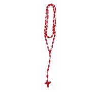 alloneslife Collana di perline rosario annodata fatta a mano con ciondolo a forma di croce portatile filo di cotone accessorio religioso gioielli per uso quotidiano collana filo di cotone, Misura