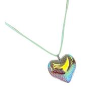 alloneslife Collana multiuso con ciondolo a forma di cuore e ciondolo robusto con elegante catena colorata per regalo di compleanno