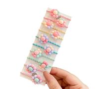 alloneslife Confezione da 10 elastici per capelli con cartoni animati, delicati sui capelli, per donne e bambine, da indossare tutti i giorni (otto petali colorati)