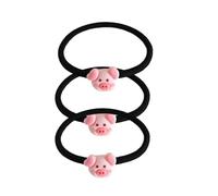alloneslife Confezione da 3 elastici per capelli a forma di maialino, morbidi elastici per donne, ragazze, bambini, uso quotidiano