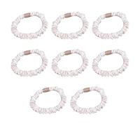 alloneslife Confezione da 8 elastici per capelli in morbido tessuto, delicati sui cerchi, set per donne e ragazze, per uso quotidiano, tutti gli abbinamenti (belle perline rotonde)
