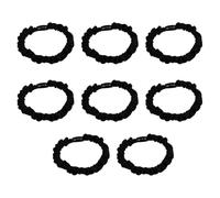 alloneslife Confezione da 8 elastici per capelli in morbido tessuto, delicati sui cerchi, set per donne e ragazze, per uso quotidiano, tutti gli abbinamenti (perline rotonde nere)