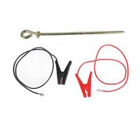 alloneslife Connettori per recinzione elettrica a energia solare con clip a coccodrillo in acciaio inossidabile Recinzione elettrica Accessori per asta di messa a terra Asta di messa a terra in