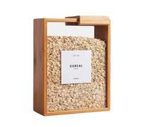 alloneslife Dispenser di cereali in bambù facile da usare con coperchio scorrevole Contenitore da cucina Contenitore per cereali per l'organizzazione delle merci secche