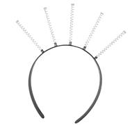 alloneslife Do It Yourself - Cerchietto per capelli in tinta unita, morbido, con molla, in tinta unita, morbida lavorazione (pentagonale nero)