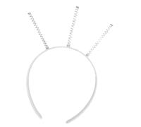 alloneslife Do It Yourself, Cerchietto per capelli in tinta unita, morbido, con molla, tinta unita, morbida lavorazione (triangolo bianco)