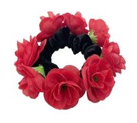 alloneslife Elastici per capelli, da donna, grandi fiori artificiali, elastici per capelli da donna, elastici per coda di cavallo, alla moda (rosso)