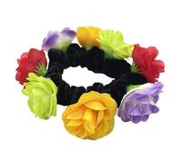 alloneslife Elastici per capelli, da donna, grandi fiori artificiali, elastici per capelli da donna, elastici per coda di cavallo, alla moda (rosso, verde, giallo, pur)