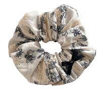 alloneslife Elastici per capelli, elastici per capelli, da donna, con fiocco, spessi e larghi, eleganti elastici per capelli in pizzo con fiore